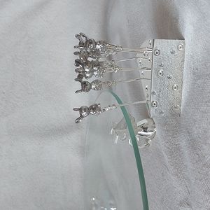Mice N' Cheese glass plate silver plated cheese picks